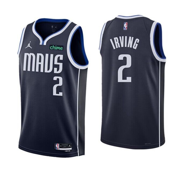 Men%27s Dallas Mavericks #2 Kyrie Irving Navy Statement Edition Stitched Basketball Jersey